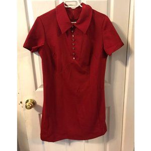 Vintage 60s Mod Style Red Party Dress